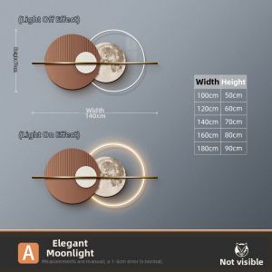 HAOJIUBUJIAN | Modern Luxury Living Room Decorative Wall Art Glowing Moon Design