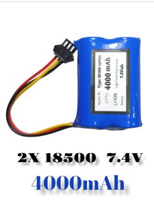 Baterai RC amfibi type 18500 7.4V 4000mAh soket hitam 3PIN