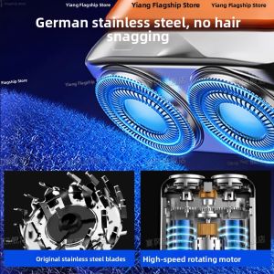 MONLEYTA | Portable Mini Electric Shaver For Men German Style No Black Points Leftafter Shaving Wetand Dry Use Fast Charging Stainless Steel Blade