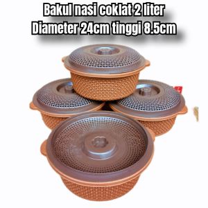 promo 3 pcs bakul nasi plastik warna dengan tutup
