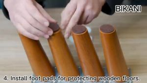 4 ชิ้น ขาเฟอร์นิเจอร์ โซฟา ขาโซฟาไม้ แบบเอียง ทรงกรวยสูง พร้อมแผ่นเหล็ก และสกรู