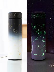 Standard 304 Stainless Steel Water Bottle Double Walled Smart Replaceable Battery Night Light Cup Insulated Thermal Mug Cup