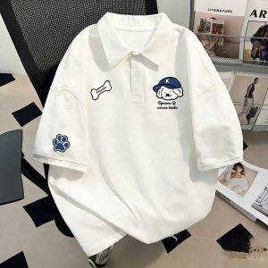 SUOSHE | Extra Large 300kg Supportive Fun Dog Print Short Sleeve Polo Shirts