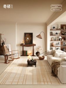 QISHUO | Vintage Check Waterproof Easy Clean Carpet