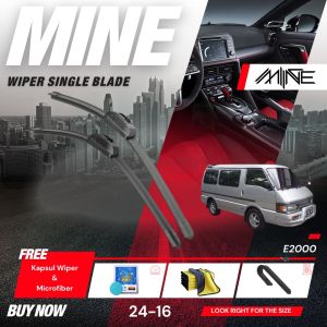 Wiper Frameless Single Blade MAZDA E2000 1 Pasang (FREE BONUS)