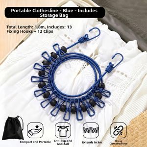 CHUSHE | Portable Travel Clothesline for Outdoor and Business Trips