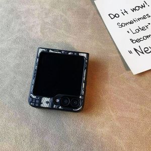 Embroidered Fabric Phone Case for Samsung Galaxy ZFlip6/ZFlip5 Protective Handheld Crossbody Rope Screen Protector Shell