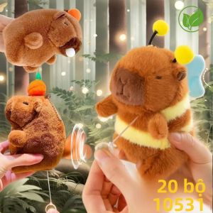 1-20 Chiếc Móc Khóa Gấu Capybara Bông Mềm Dễ Thương Thiết Kế Đu Đu Đuôi Móc Khóa Búp Bê Đồ Chơi Làm Quà Tặng Cho Cặp Học Sinh - Đổ Đầy Bông PP