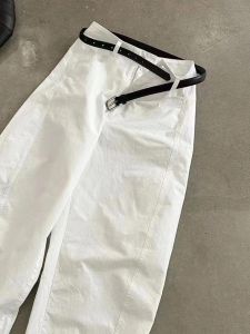 Quần Ống Rộng Màu Trắng Cạp Cao Mùa Thu Mới Cho Nữ Quần Dài Công Sở Phong Cách Hàn Quốc Quần Dài Chống Nắng