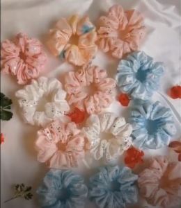 Cột tóc Scrunchies Hai Lớp von cao cấp.( Hàng xưởng mai hình thật)