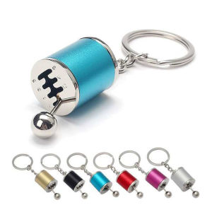 Simulation Car Manual Six-Speed Shift Gear Metal Keychain Pendant Fun Decompression Toy Auto Interior Decor Accessory