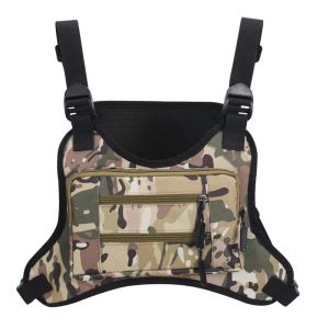 Multi-functional Sports Chest Bag Water Resistant Lightweight Front Chest Pack Running Vest Bag Outdoor Camping Travel Bag
