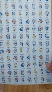 Sticker khen chữ Tiếng anh HÌNH DOREAMON - Combo 40k 5 tờ A4 x 129 sticker