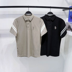 Áo Thun Nam Tay Ngắn Thêu POLO Thời Trang Mùa Hè Thường Ngày Màu Trơn Phong Cách Đường Phố Cotton Nguyên Chất Hợp Thời Trang