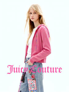 Juicy Couture | 100% Cotton Knitted Hooded Top Short