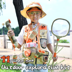 Premium Kids Explorer Kit Childrens insect collection box magnifier butterfly catching tool with Extra Sturdy Accessories for 3-7 Year Olds -Bug Hunting Kit Explorer Explorer for boys girls Outdoor Backyard Safari Nature Zoo Keeper STEM Educational