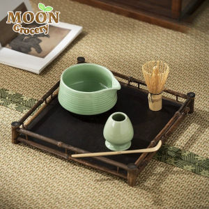 Japanese Style Ceramic Matcha Tea Set: Traditional Matcha Bowl Tea Whisk & Standing Bowl for Matcha Making