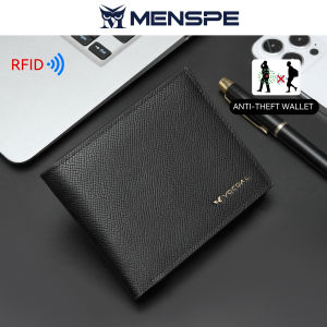 MENSPE Fashion Short Wallet RFID Anti Theft Brush Retro Wallet Business Wallet Soft PU Wallet Multi-Card Position Wallets Travel Purses Zipper Coin Pouch ID Credit Cards Holders