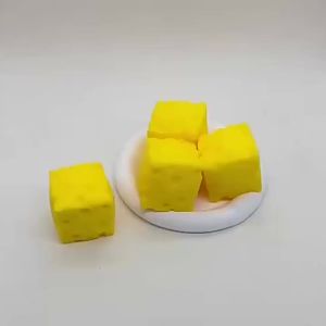 Cheese Novelty Sensory Fidget Toy Soft Rubber Bouncing Squeeze Toy for Anxiety Relief Focus Training Office Home Decompression