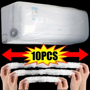 10Pcs Disposable Air Conditioner Dust Cover Indoor Unit Clear Cover Furniture Oven Fan Large Elastic Bag Home Dustproof Storage Bag