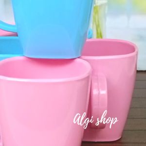 MURAH 6 PCS GELAS GAGANG MELAMIN DINER 103 TEBAL KUAT DAN TAHAN BANTING