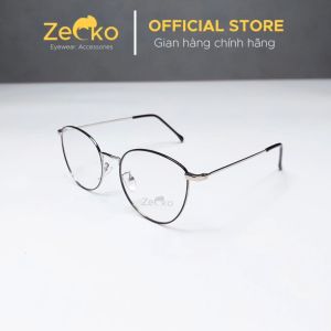 Gọng kính nữ mắt mèo Zecko EGC10 gọng kính kim loại tròng đổi màu chống ánh sáng xanh tia UV