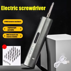Cordless Portable Electric Screwdriver with 2 Mini Drill Magnetic Bit Home Repair USB Rechargeable Power Tool Household
