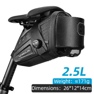 NEWBOLER 2.5L Waterproof Bicycle Saddlebag Quick Release MTB Road Bike Saddlebag Reflective Striped BikeTool Bag MTB Accessories