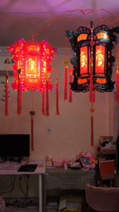 Đèn Lồng Điện Lục Giác Xoay 360 Độ Phong Cách Trung Hoa - Đèn Lồng Điện Hội An