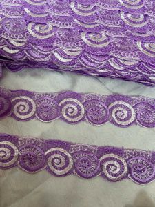 2m x 3cm ren viền ren chỉ bóng tím ren xinh trang trí váy áo túi ví nón làm handmade