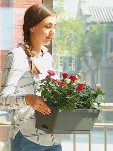 Planting Vegetable Plastic Flower Pots Flower Container Garden Patio Premium Rectangular Flower Pots