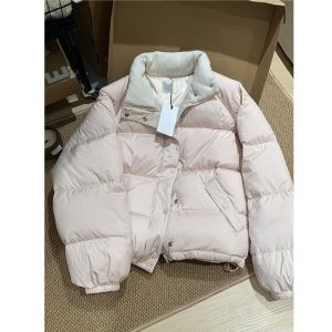 Áo Khoác Cotton Dày Mùa Thu Đông Cho Nữ Dáng Ngắn Thiết Kế Nhỏ Gọn Phong Cách Hàn Quốc Có Túi Dài Tay Cổ Đứng Khóa Kéo Màu Trơn