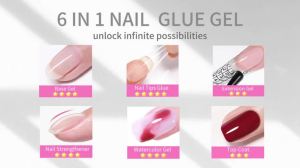 BORN PRETTY 15g 6 IN 1 Nail Glue Gel Refilled Package Extension Building Strengthen Nail Gel Semi Permanent False Nail Tips Gel