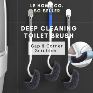[SG STOCK] Deep Cleaning Toilet Brush with Wall Mount Holder - Gap & Corner Scrubber - Durable Bristles Bathroom Toilet