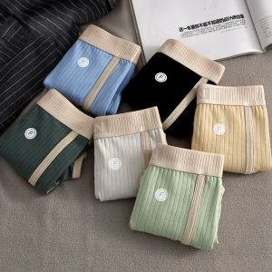 Loose Version Mens Boys Boxer Briefs Mid-waist Boxer Briefs Youth Pure Cotton Breathable Head Trendy Personality Shorts