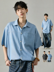 SZON | Vintage Casual Lightweight Denim Shirt