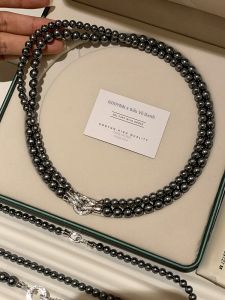 GOOYNN | Dây Chuyền Đá Ngọc Trai Đen Tahitian Hai Lớp