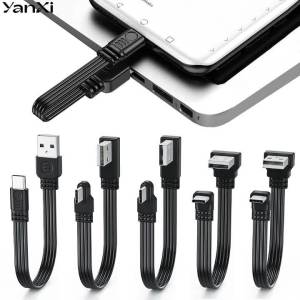 Cáp Dữ Liệu USB 2.0 Sang Type-C 10-100cm Thẳng Cong Lên Xuống Trái Phải Góc 90 Độ Hỗ Trợ Cấp Nguồn 2A Dây Sạc Dẹt Mềm Mại Cho Thiết Bị Thông Minh