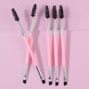 5PCS multi-functional pink double-headed mascara brush eyebrow brush beginners eye makeup tool mascara curl makeup brush