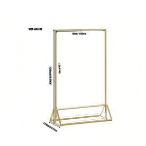 Giá Đỡ Biển Hiệu Acrylic Trong Suốt Viền Vàng Hai Mặt Đứng Thẳng Để Bàn Dùng Làm Khung Ảnh Menu - Trang Trí Đám Cưới Sinh Nhật
