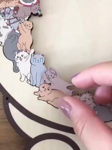New·1Set Stress Relief Jigsaw Puzzle Animal Dog Cat Bear Theme Cartoon Wooden Puzzle Toy Home Decor Fun Educational Toys Gift·