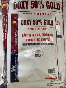 DOXY 50% GOLD sakan(100g) viêm phổi thương hàn tụ huyết trùng cho gia súc gia cầm