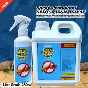 Spray PEMBASMI RAYAP KAYU | RAYAP TANAH | RAYAP TEMBOK | RAYAP KAYU KERING | 1 LITER GRATIS 250ML | 100% Ampuh | Ramah Lingkungan