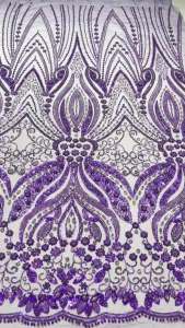 SKIG African Sequins Lace Fabric 2026 High Quality French Nigerian Groom Lace Mesh Fabrics Beads For Sewing Dress Wedding Party