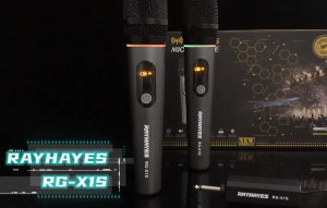 RAYHAYES RGB Wireless Microphone UHF Handheld Rechargeable Dynamic Microphone for Karaoke