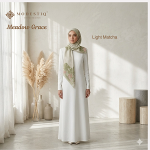 Modestiq Meadow Grace Cotton Bawal | Soft Breathable Cotton Square Hijab | Printed Floral Bawal 115cm