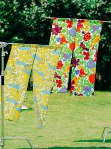 Castlegarden Japanese Style Pure Cotton Warm Curtain Spacious Two-Piece Partition Door Curtain Yingge Huayang Cherry