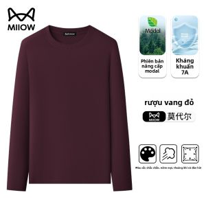 Áo thun nam MiiOW Catman bằng Modal dài tay không đường may kháng khuẩn thoáng khí - mùa xuân thu