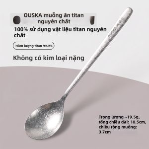 OUSKA | Thìa Ăn Tráng Miệng Cho Bé Titanium Thuần Thực Phẩm