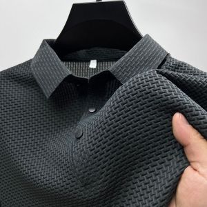 Áo Thun Nam Tay Ngắn Mùa Hè M-4XL Áo Sơ Mi POLO Thoáng Mát Thoáng Khí Phong Cách Công Sở Thấm Hút Mồ Hôi Phong Cách Anh Chất Liệu Dệt Kim Màu Trơn